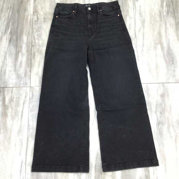 Paige Anessa High-Rise Wide-Leg Cropped Black Jean 30 - Picture 9 of 10